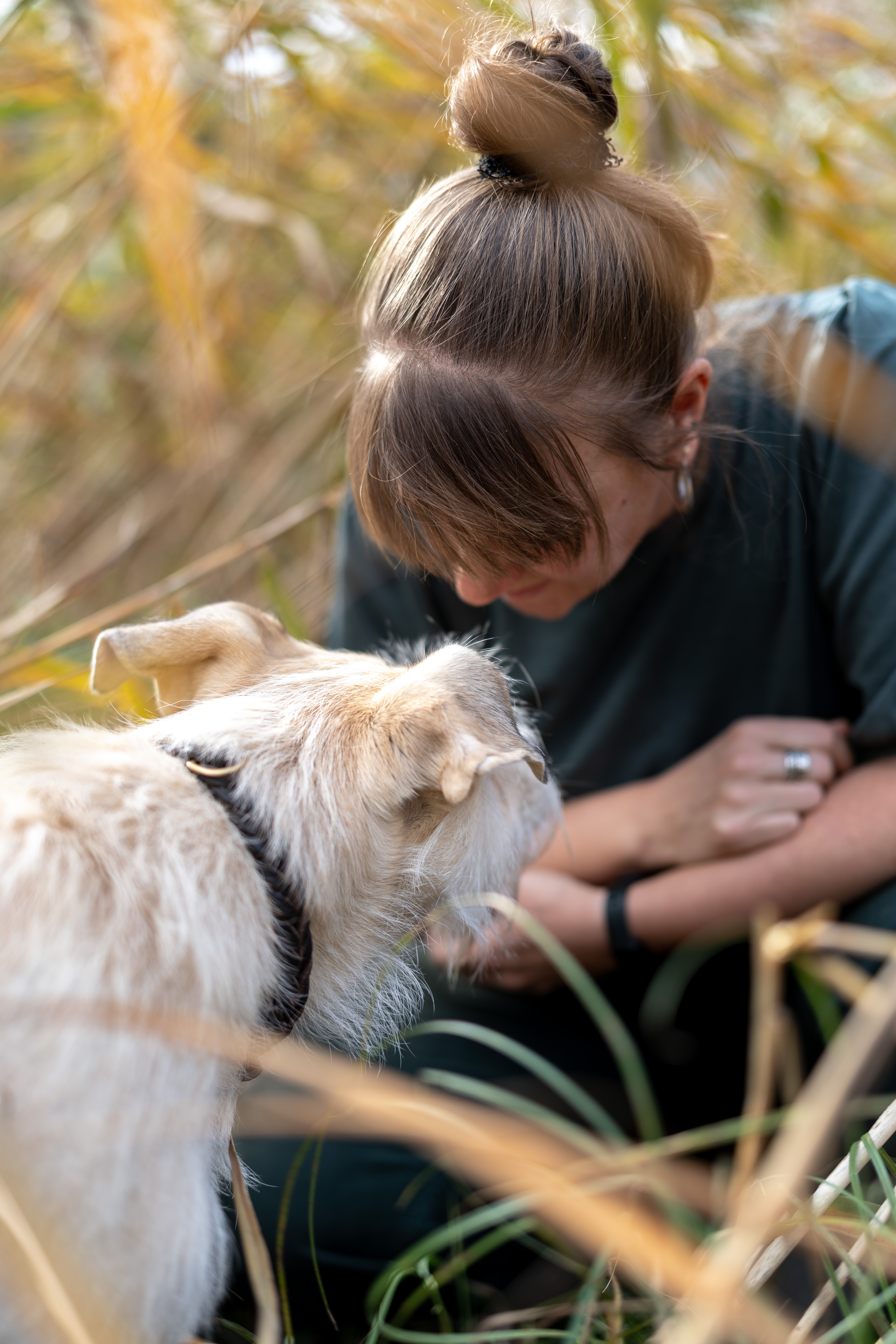 Jeaninne mit Sozialhund Wilma